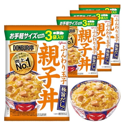 DONBURI亭 親子丼 3食パック×4個 江崎グリコ (常温保存/非常食/備蓄/ローリングストック/どんぶりのもと/レトルト)