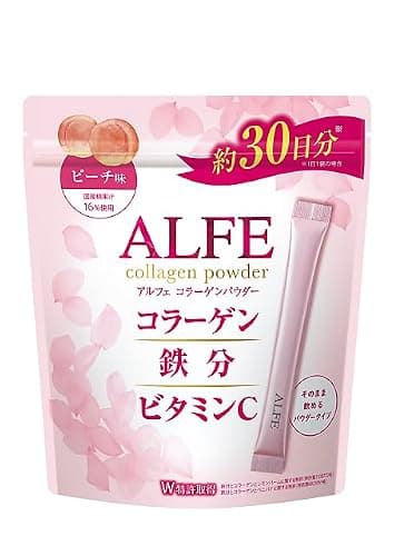 【栄養機能食品】アルフェコラーゲンパウダー 30袋 大正製薬 コラーゲン 鉄分 ビタミンC レモンバーム ベニバナ エラスチン デキストリン ヒアルロン酸 ビタミンB2 ビタミンB6 ピーチ味