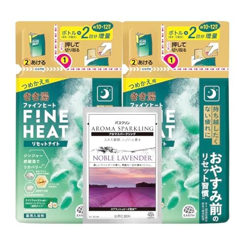 きき湯 ファインヒート リセットナイト つめかえ 500g 2個セット 30g 分包付き 炭酸 入浴剤 医薬部外品