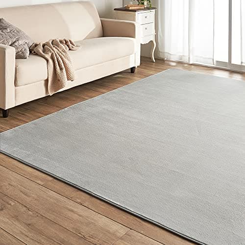 アイリスプラザ フランネルラグ ライトグレー 200×250㎝ 滑り止め付き ラグ 洗える ラグカーペット マット カーペット対応 防ダニ フランネル さらフワ触感 おしゃれ 北欧 じゅうたん