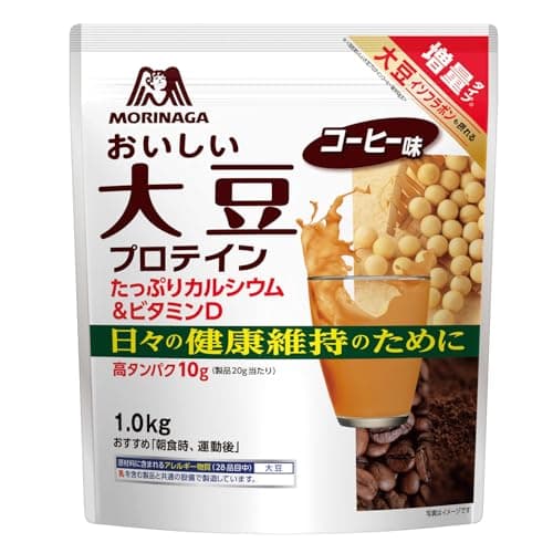 おいしい大豆プロテインコーヒー味 1.0kg ×1個 森永製菓 ソイ カルシウム ビタミンD イソフラボン 国産【Amazon.co.jp限定】
