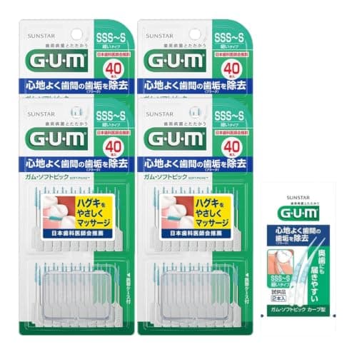 【Amazon.co.jp限定】GUM(ガム)ソフトピック(サイズ:SSS~S) 40本入×4個+おまけ付き
