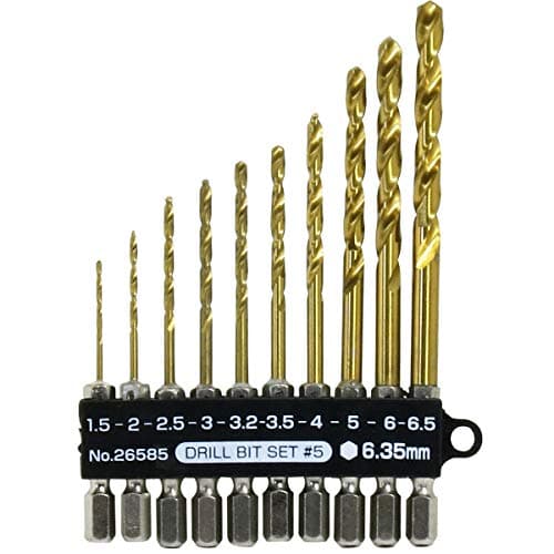 SUN UP ドリルビットセット 10本組 太径6.0mm6.5mm入 #5 (金属・金工)