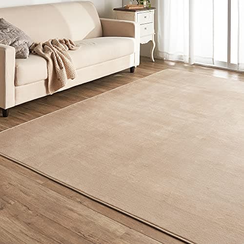 アイリスプラザ フランネルラグ ベージュ 200×250㎝ 滑り止め付き ラグ 洗える ラグカーペット マット カーペット対応 防ダニ フランネル さらフワ触感 おしゃれ 北欧 じゅうたん