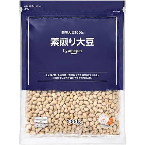 by Amazon 素煎り大豆 1000g たんぱく質+食物繊維が摂れる おやつ 大容量 国内産大豆100%使用