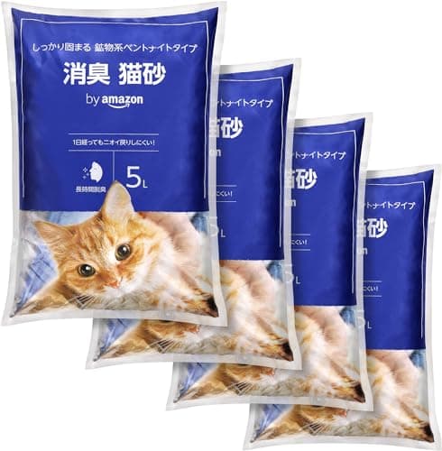 by Amazon 消臭猫砂 鉱物 (段ボール包装) 無香猫用 5L×4袋