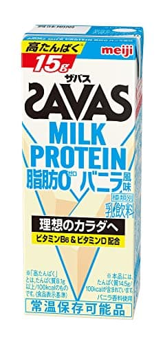 【ケース販売】明治 ザバス(SAVAS) ミルクプロテイン 脂肪ゼロ バニラ風味 200ml×24本 高たんぱく ビタミン配合 国内自社工場製造