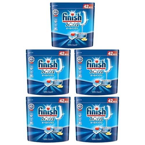 Finish 【まとめ買い】フィニッシュ 食洗機 洗剤 オールインワン プレミアム パワーボールキューブ 42個入 ×5袋