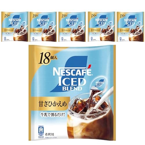 ネスカフェ アイスブレンド ポーション 甘さひかえめ 18個×6袋 <濃縮タイプ >
