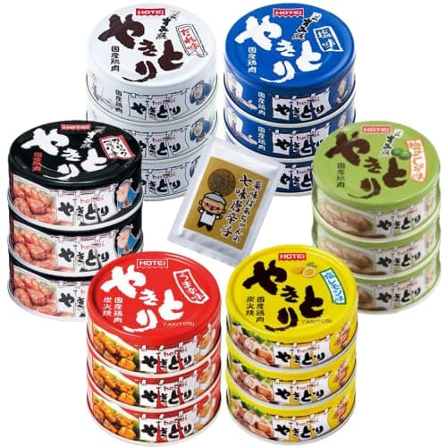 国産 缶詰 やきとり 6種 計18缶 詰め合わせ セット 非常食 保存食 備蓄 防災 缶詰め 肉 薬味ばあちゃんの七味唐辛子