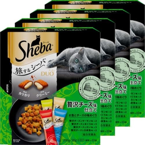 シーバ デュオ 成猫用 旅するシーバ 贅沢チーズ味 お魚とチーズの味めぐり 200g×4箱 ドライフード おやつ カリカリ 総合栄養食 キャットフード