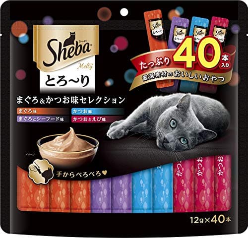 シーバ とろ~り メルティ おやつ 成猫用 まぐろ&かつお味セレクション 12g×40本 水分補給 キャットフード