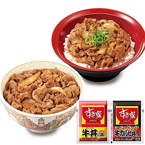 すき家 ２種 計20パックセット 牛カルビ丼の具 10パック × 牛丼の具10パック【どんぶり/おかず】 (冷凍食品 レンジか湯せんで簡単調理)