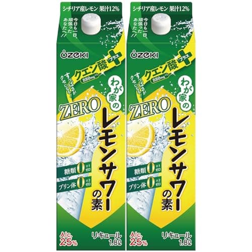 【濃いめ】大関 わが家のレモンサワーの素 ZERO クエン酸プラス パック [ リキュール 1800ml×2本 ] 糖類ゼロ プリン体ゼロ 無糖 大容量