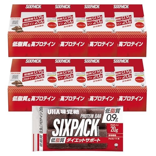 UHA味覚糖 SIXPACK プロテインバー 80本 (高たんぱく/低脂質) バズーカ岡田 監修