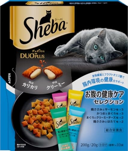 シーバ デュオ プラス 成猫 お腹の健康ケアセレクション 200g(20g10袋)×12箱 ドライフード おやつ カリカリ 総合栄養食 キャットフード