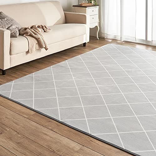 アイリスプラザ フランネルラグ ダイヤグレー 200×250㎝ 滑り止め付き ラグ 洗える ラグカーペット マット カーペット対応 防ダニ フランネル さらフワ触感 おしゃれ 北欧 じゅうたん