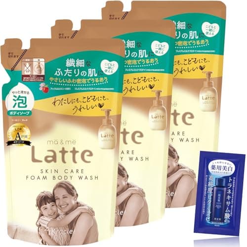 マー&ミー 親子で使える 泡 ボディソープ 詰め替え 420ml×3 セット おまけ付き | ベビー ソープ ママ キッズ 子供 赤ちゃん ラッテ 石鹸