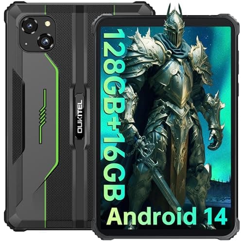 OUKITEL RT3 PRO Android14 防水タブレット 8インチ 防水防塵耐衝撃タブレットPC 16GB RAM 128GB ROM (1TB拡張可能) MediaTek 8コア 5150mAh 大容量バッテリー 16MP+8MP カメラの顔面ロック解除 デュアル SIM 4G、NFC、5G-WIFI、Bluetooth 5.3、OTG、GPS（グリーン）