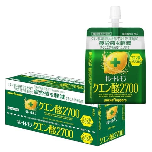 キレートレモン クエン酸2700ゼリー 165g ×6個 ［機能性表示食品］レモン レモン果汁 ブドウ糖 ゼリー飲料 パウチゼリー 疲労感軽減 1日分のビタミンC ポッカサッポロ