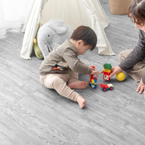 タンスのゲン ジョイントマット 大判59cm 厚み10mm 6畳用 32枚組 木目調 防音 ノンホル サイドパーツ付 18700013(79754)