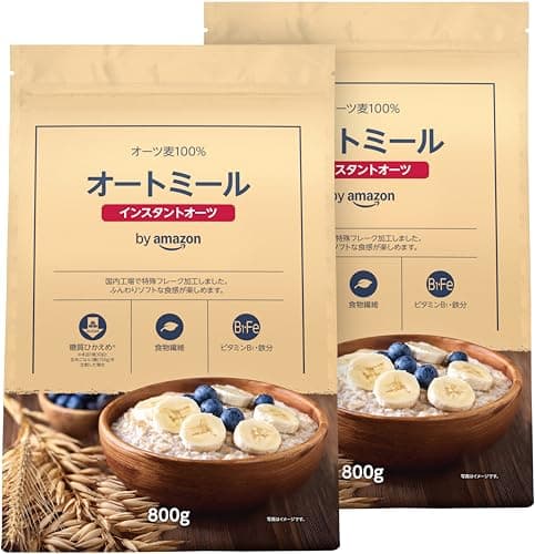 by Amazon オートミール インスタントオーツ 800g×2袋