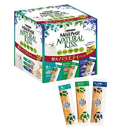 モンプチ ナチュラルキッス 特大バラエティパック 75本入り【Amazon.co.jp限定】 猫 おやつ