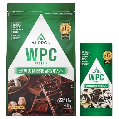 【Amazon.co.jp限定】アルプロン (ALPRON) WPC ホエイプロテイン ダブルリッチ チョコレート風味 900g + 1食お試し付 30g アスパルテーム不使用 国内製造