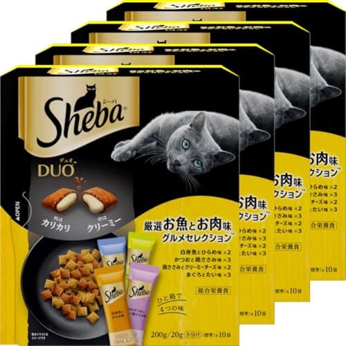 シーバ デュオ 成猫用 厳選お魚とお肉味グルメセレクション 200g×4箱 ドライフード おやつ カリカリ 総合栄養食 キャットフード 小分け