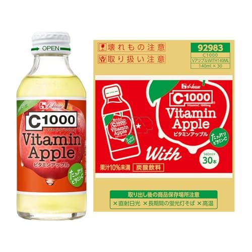 【Amazon.co.jp 限定】ハウスウェルネスフーズＣ１０００ ビタミンアップル Ｗｉｔｈ １４０ｍｌ瓶（３０本入り）