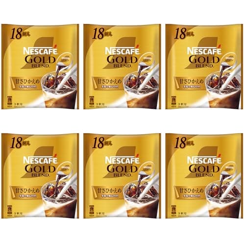 【 コーヒー ポーション 】ネスカフェ ゴールドブレンド 甘さひかえめ 18個×6袋,微糖,アイスコーヒー,濃縮,希釈