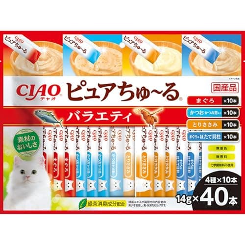 チャオ (CIAO) ピュアちゅ~る バラエティ 14g×40本 猫用おやつ
