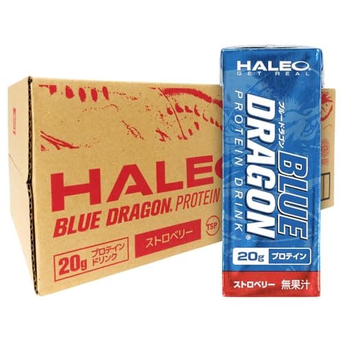 HALEO プロテイン 紙パック ブルードラゴン プロテインドリンク 200ml x 24パック ストロベリーミルク風味