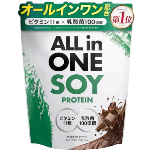 アンビーク オールインワン ソイプロテイン チョコレート 1kg×1個 乳酸菌100億個 ビタミン11種配合 大豆 置き換えダイエットシェイク
