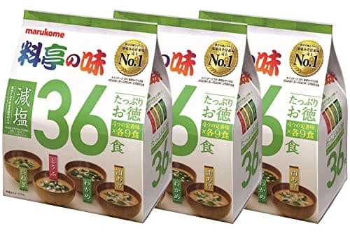 マルコメ たっぷりお徳 料亭の味 即席味噌汁 減塩タイプ 36食(4種×9種)×3個【大容量タイプ】