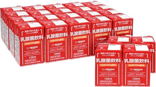 [機能性表示食品] by Amazon 乳酸菌飲料 睡眠の質を改善 ストレスを緩和 サプリの代わりに GABA 100mg配合 125ml×24本