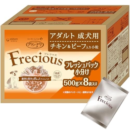 フレシャス (Frecious) アダルト成犬用 チキン＆ビーフ ドライドッグフード 4kg (500g×8袋)