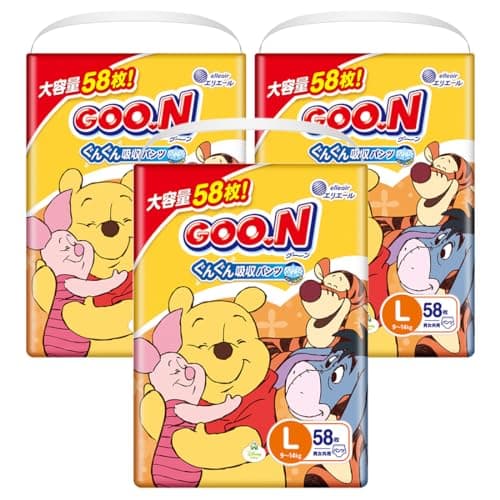 【パンツ Lサイズ】グーン ぐんぐん吸収パンツ おむつ (9~14kg) 174枚(58枚×3) [ケース販売] 【Amazon.co.jp限定】 (ディズニーデザイン)