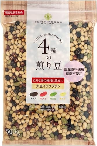 波里 4種の煎り豆ミックス 500g×3（1.5kg） 国産 煎り大豆 無塩 無添加 豆菓子 乾燥豆