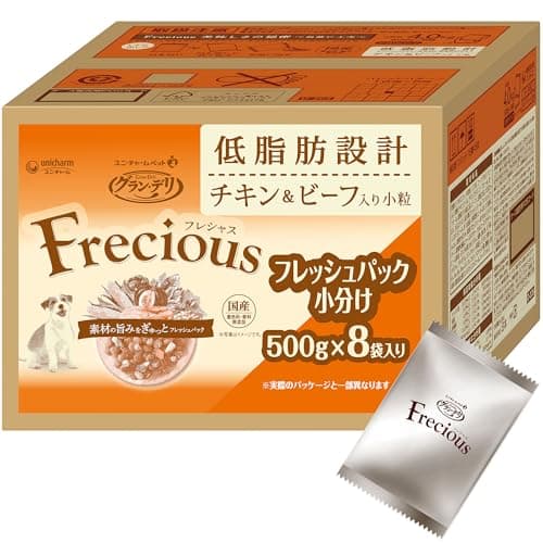 フレシャス (Frecious) アダルト成犬用 低脂肪設計 チキン&ビーフ ドライドッグフード 4kg (500g×8袋)