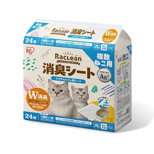 アイリスオーヤマ ラクリーン システムトイレ用消臭シート複数ねこ用 24枚 S-SSF24