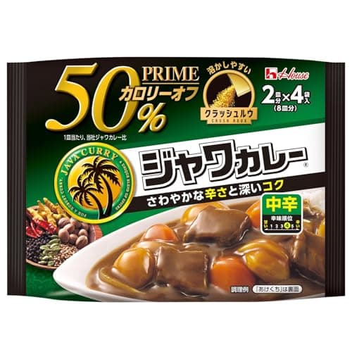 プライムジャワカレー ハウス 中辛 112g×6個【カレールー】【カロリー50%オフ】