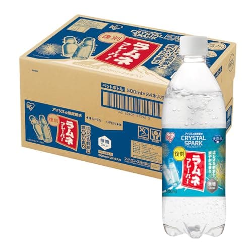 CRYSTAL SPARK(クリスタルスパーク) 炭酸水 500ml ×24本 ラムネ 強炭酸水 アイリスオーヤマ ペットボトル ケース 500ミリリットル ボトル 割り材