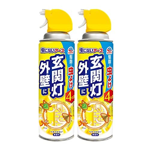 虫こないアース 玄関灯 外壁に 450ml 2本パック 害虫駆除スプレー 網戸 ベランダ 侵入防止 害虫 対策 屋外 忌避 カメムシ 蛾 コバエ
