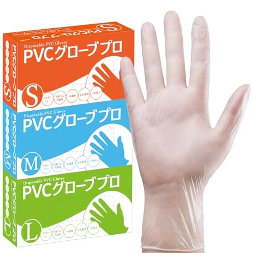 [SANYU] 使い捨て手袋 プラスチック手袋 プラスチックグローブ PVCグローブ 粉なし 作業 介護 掃除 100/300/500/1000/2000枚入 (1箱（100枚×1）, M)