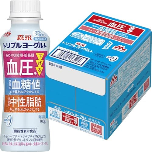 【機能性表示食品】 トリプルヨーグルト 砂糖不使用 1ケース(12本) [冷蔵] | 森永乳業 ドリンク ヨーグルト 機能性表示食品 糖や脂肪の吸収を抑える 血圧 血糖値 中性脂肪 難消化性デキストリン カゼイン ペプチド ※チルド商品・発送時賞味期限7日以上