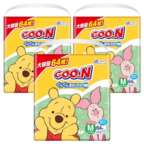 【パンツ Mサイズ】グーン ぐんぐん吸収パンツ おむつ (6~12kg) 192枚(64枚×3) [ケース販売] 【Amazon.co.jp限定】 (ディズニーデザイン)