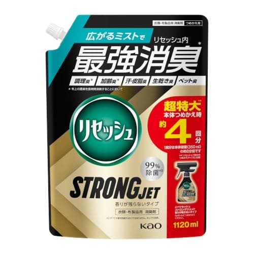 【大容量】リセッシュ ストロングジェット 香りが残らないタイプ つめかえ用1120ｍｌ