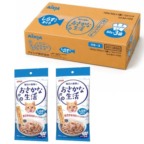 おさかな生活 しらす入りまぐろ 成猫用 180g(60g×3袋)×24個セット