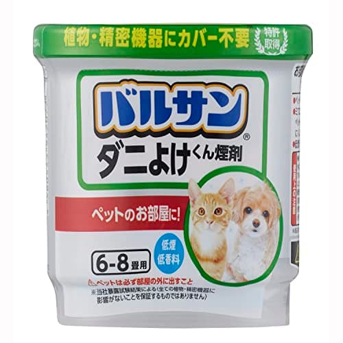 バルサン ダニよけ くん煙剤 ペットのお部屋用 (6~8畳用) 6ｇ /植物・精密機器カバー不要/バリア効果1ヶ月/(水始動タイプ)